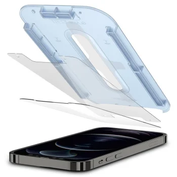 Spigen Glas.tR EZ Fit apsauginis stiklas iPhone 12 / 12 Pro (2 vnt.)