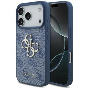 Guess 4G Big Logo dėklas iPhone 18 Pro / iPhone 17 Pro Max, mėlynas