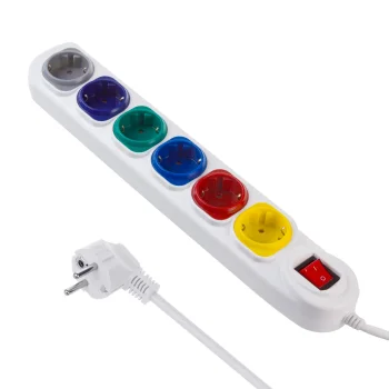 Maclean MCE509 W maitinimo ilgintuvas, 6 lizdai, su jungikliu, 1,5 m, baltas
