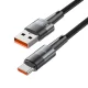 Tech-Protect UltraBoost laidas USB-A į USB-C, 66W, 6A, 0.25 m, pilkas