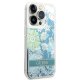 Guess dėklas iPhone 14 Pro telefonui Flower Liquid Glitter, žalias