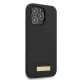 Guess Silicone Logo Plate MagSafe dėklas iPhone 13 / 13 Pro, juodas