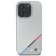 BMW dėklas iPhone 16 Pro telefonui M Carbon Tricolor Line MagSafe, pilkas