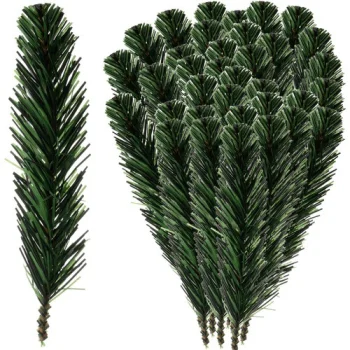 Artificial Spruce Branches for Decoration 21cm, 40 pcs, Ruhhy