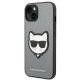 Karl Lagerfeld Saffiano Choupette dėklas iPhone 13 / 14 / 15, sidabrinis