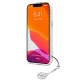Guess iPhone 13 mini dėklas 4G Gray Strap Charm, permatomas