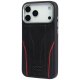 Audi R8 Genuine Leather MagSafe dėklas, skirtas iPhone 17 Pro, juodas/raudonas