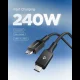 Spigen Essential EB24015CC USB-C / USB-C laidas 240W 150cm, juodas