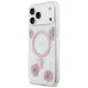 Guess Resin Flowers Glitter MagSafe dėklas iPhone 17 Pro Max, rožinis