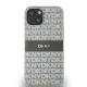 DKNY dėklas iPhone 15 / 14 / 13 modeliams Mono Stripe & Metal Logo, smėlio spalvos