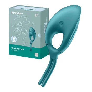 Vibruojantis erekcijos žiedas Satisfyer Swordsman, tamsiai žalias