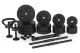 Reguliuojamas svarmenų rinkinys 40 kg (2x20 kg) su štangos jungtimi ir giros rankena