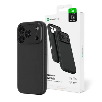AmazingThing Glamour AllSkin dėklas iPhone 18 Pro Max su kameros apsauga ir MagSafe, juodas