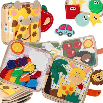 Felt Sensory Book for Kids 3D Giraffe