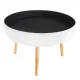 Modernhome apvalus kavos staliukas su dėtuve, 60 cm