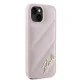 Karl Lagerfeld dėklas iPhone 15 / 14 / 13 Diagonal Quilted Script, rožinis