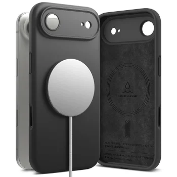 Ringke dėklas iPhone 17 Air telefonui Silicone Magnetic MagSafe, juodas