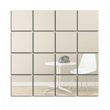 Square Acrylic Mirror Wall Stickers 15x15cm (16 pcs)