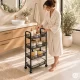 Mobilus metalinis stelažas su ratukais ModernHome, 4 lentynos, juodas