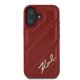 Karl Lagerfeld iPhone 16 dėklas Diagonal Quilted Script, raudonas