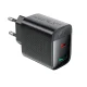 Sieninis įkroviklis Acefast A106 GaN PD 45W USB-C USB-A, juodas