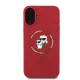 Karl Lagerfeld Silicone Karl&Choupette Heads Ring MagSafe dėklas iPhone 16, raudonas