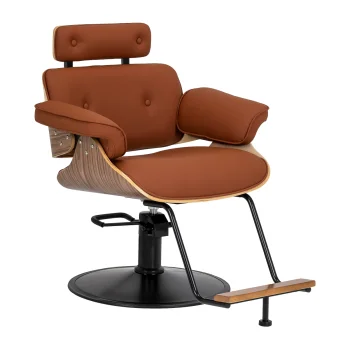 Hairdressing Chair Gabbiano Florencja Brown with Black Base