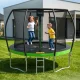 Batutas 4Fizjo PRO Kids su apsauginiu tinklu, 252 cm (8FT), žalias/juodas