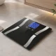 Analitinės stiklinės vonios kambario svarstyklės su LCD ekranu, iki 180 kg, juodos