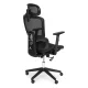 ModernHome ergonominė biuro kėdė su galvos atrama, juoda