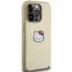 Hello Kitty dėklas iPhone 14 Pro telefonui Leather Kitty Head MagSafe, auksinis