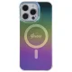 Guess dėklas iPhone 15 Pro telefonui IML Iridescent MagSafe, juodas