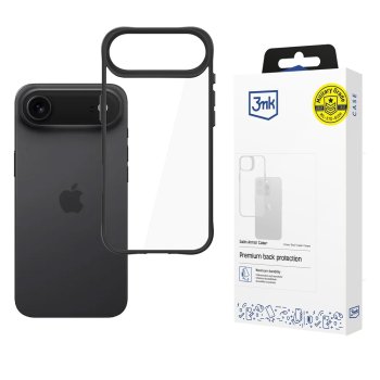 Dėklas 3mk Satin Armor Case+ telefonui iPhone Air, skaidri juoda