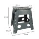Folding Non-Slip Stool 39.5 cm, Dark Grey