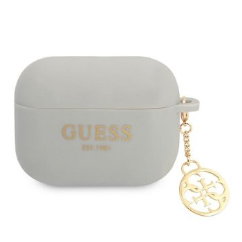 Guess GUAPLSC4EG Silicone Charm 4G Collection AirPods Pro dėklas, pilkas