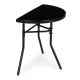 Pusapvalis stiklinis balkono staliukas MultiGarden SC-090-1, juodas
