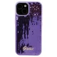 Guess dėklas iPhone 15 telefonui Sequin Script Metal, violetinis