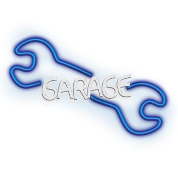 Neolia PLEXI LED Neon Sign GARAGE, Light Blue/White