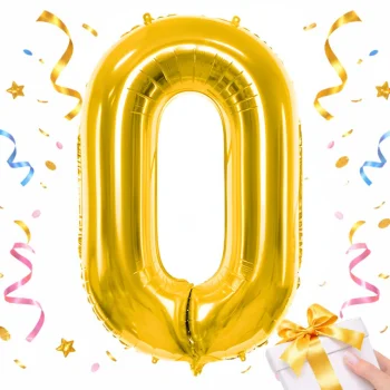 Foil Number Balloon 0, 66 cm (26"), Gold