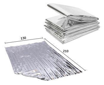 Emergency Thermal Blanket 130x210 cm, silver