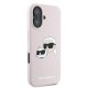 Karl Lagerfeld Silicone Karl & Choupette MagSafe dėklas iPhone 16 Plus, rožinis