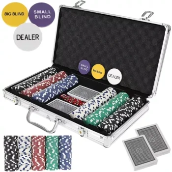 Pokerio rinkinys MALATEC, 300 žetonų aliuminio lagamine HQ 23528