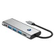 Tech-Protect HB04 9in1 USB-C šakotuvas su HDMI 4K 60Hz ir PD 100W, pilkas