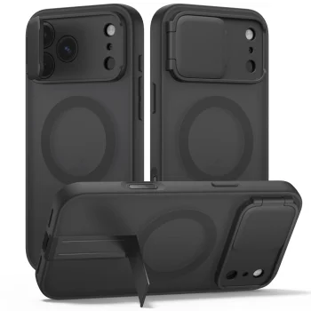 Tech-Protect Kevlar Aura MagSafe dėklas skirtas iPhone 18 Pro / 17 Pro su stovu, Matte Black