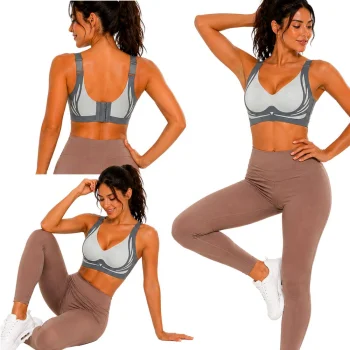 Moteriška besiūlė sportinė liemenėlė Push-Up, pilka, XL