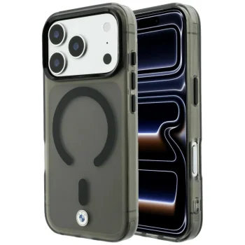BMW Sign Frosted IML & Metal Logo MagSafe dėklas telefonui iPhone 18 Pro Max / 17 Pro Max, pilkas