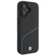 BMW dėklas „iPhone 16“ telefonui „Sign Leather Textured And Line MagSafe“, juodas