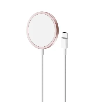 Belaidis įkroviklis Puro Magnetic, suderinamas su MagSafe, USB-C, 1m, rožinis