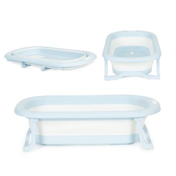 ECOTOYS sulankstoma kūdikių vonelė su temperatūros jutikliu, pilka