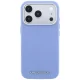 Karl Lagerfeld Grained Elongated Logo MagSafe dėklas iPhone 17/18 Pro Max, mėlynas